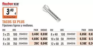 Oferta de Tacos Sx Plus por 3,4€ en Obramat