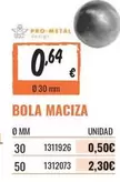 Oferta de Bola Maciza por 0,5€ en Obramat