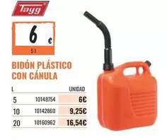 Oferta de Tayg - Bidon Plástico Con Cánula por 6€ en Obramat