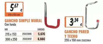 Oferta de Gancho Simple Mural Con Funda por 3,34€ en Obramat