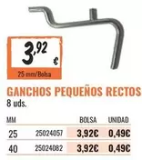 Oferta de Ganchos Pequenos Rectos por 3,92€ en Obramat