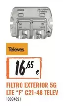 Oferta de Televes - Filtro Exterior 5g Lte "f" C21-48 por 16,65€ en Obramat