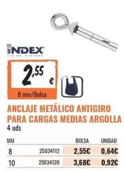 Oferta de Anclaje Metalico Antigiro Para Cargas Medias Argolla por 2,55€ en Obramat