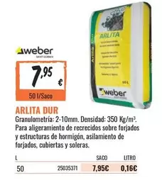 Oferta de Weber - Arlita Dur por 7,95€ en Obramat