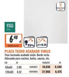 Oferta de Placa Techo Acabado Vinilo por 6,48€ en Obramat
