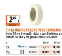 Oferta de Placo - Cinta Juntas Placas por 2,07€ en Obramat