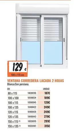 Oferta de Corredera Lacada 2 Hojas por 129€ en Obramat