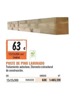 Oferta de Poste De Pino Laminado por 63€ en Obramat