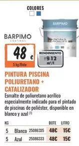 Oferta de Barpimo - Pintura Piscina Poliuretano + Catalizador por 48€ en Obramat
