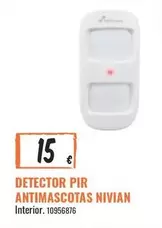 Oferta de Detector Pir Antimacscostas Nivian por 15€ en Obramat