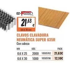 Oferta de Clavos Clavadora Neumatica Super 635R por 21,63€ en Obramat