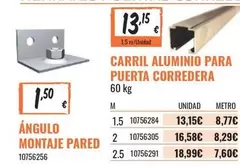 Oferta de Carril Aluminio Para Puerta Corredera por 13,15€ en Obramat