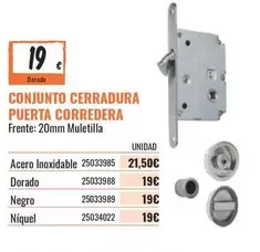 Oferta de Conjunto Cerradura Puerta Corredera por 19€ en Obramat