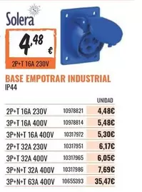 Oferta de Solera - Base Empotrar Industrial Ip44 por 4,48€ en Obramat