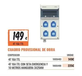 Oferta de Cuadro Provisional De Obra por 149€ en Obramat