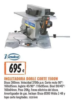 Oferta de Ingletadora Doble Corte 1500W por 695€ en Obramat