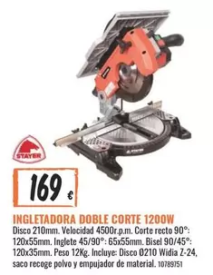Oferta de Stayer - Ingletadora Doble Corte 1200W por 169€ en Obramat