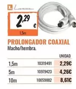 Oferta de Prolongador Coaxial por 2,29€ en Obramat