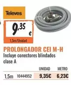 Oferta de Televes - Prolongador Cei M-h por 9,35€ en Obramat