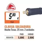 Oferta de Stayer - Clavija Soldadura por 5,8€ en Obramat