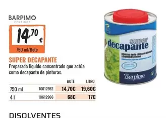 Oferta de Barpimo - Preparado Líquido Concentrado Que Actua Como Decapante De Pinturas por 14,7€ en Obramat