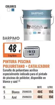 Oferta de Barpimo - Pintura Piscina Polluretano + Catalizador por 48€ en Obramat