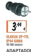 Oferta de Clavija 2p+tlt IP44 Goma por 3,44€ en Obramat