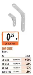 Oferta de Soporte Blanco por 0,78€ en Obramat