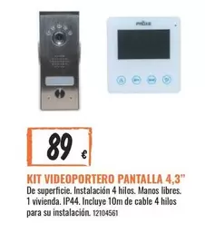 Oferta de Kit Videoportoro Pantalla 4.3 por 89€ en Obramat