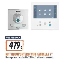 Oferta de Videoportero Wifi Pantalla 7" por 479€ en Obramat