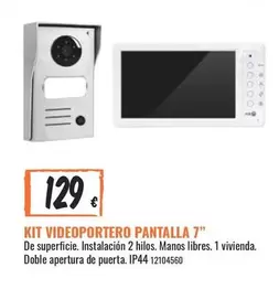 Oferta de Kit Videoportero Pantalla 7" por 129€ en Obramat