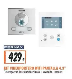 Oferta de Videoportero Wifi Pantalla 4.3" por 429€ en Obramat