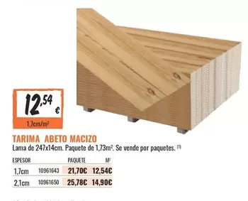 Oferta de Tarima Abeto Macizo por 12,54€ en Obramat
