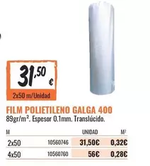 Oferta de Film Polietileno Galga 400 por 31,5€ en Obramat