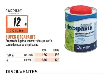 Oferta de Barpimo - Preparado Liquido Concentrado Que Actua Como Decapante De Pinturas por 12€ en Obramat