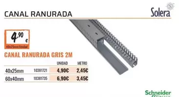 Oferta de Solera - Canal Ranurada Gris 2m por 4,9€ en Obramat