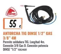 Oferta de Antorcha Tig Dinse 1/2" Gas 3/8" 4m por 55€ en Obramat