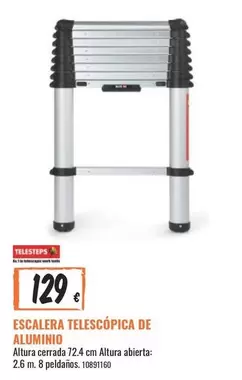 Oferta de Escalera Telescopica De Aluminio por 129€ en Obramat