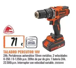 Oferta de Stayer - Taladro Percutor 18v por 71€ en Obramat