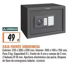 Oferta de Arregui - Caja Fuerte Sobremesa por 49€ en Obramat