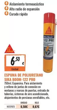 Oferta de Sika - Espuma De Poliuretano Sika Boom-122 Pro por 6,5€ en Obramat