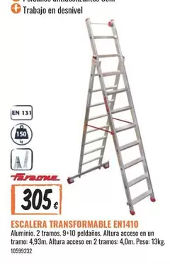 Oferta de Escalera Transformable En1410 por 305€ en Obramat