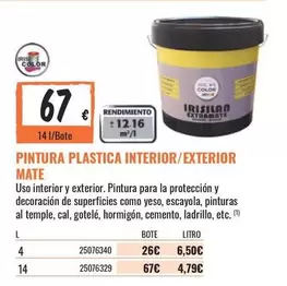 Oferta de Pintura Plastica Interior/exterior por 67€ en Obramat