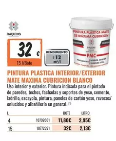 Oferta de Blanco - Pintura Plastica Interior/exterior por 32€ en Obramat