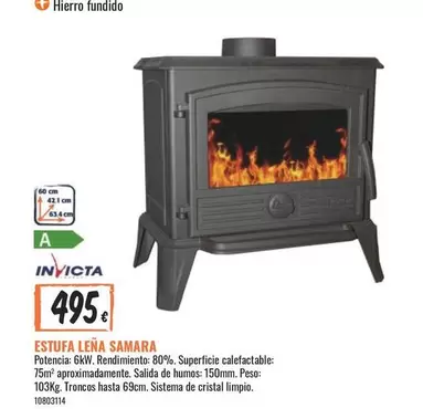 Oferta de Invicta - Estufa Leña Samara por 495€ en Obramat