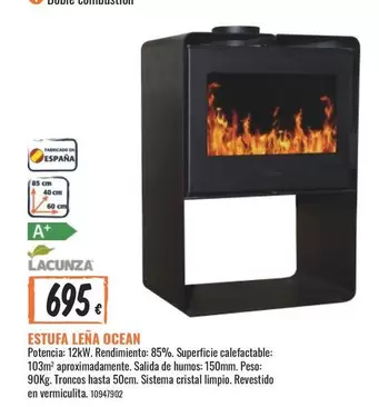 Oferta de Ocean - Estufa Leña por 695€ en Obramat