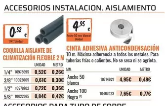 Oferta de Coquilla Aislantes De Climatizacion Flexible por 4,95€ en Obramat