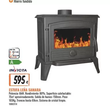 Oferta de Invicta - Estufa Leña por 595€ en Obramat