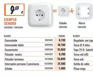Oferta de Blanco - Ejemplo Schuko por 9,69€ en Obramat