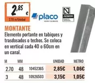 Oferta de Placo - Elémento Portante En Tabiques Y Trasdosados O Techos por 2,85€ en Obramat